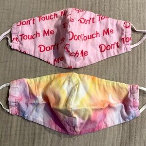 Set of 2 funny Printed Covid Face Masks adjustable